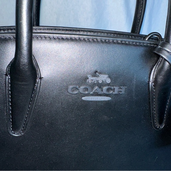 Coach Andrea carryall Black Leather Handbag CP081 - Picture 7 of 16